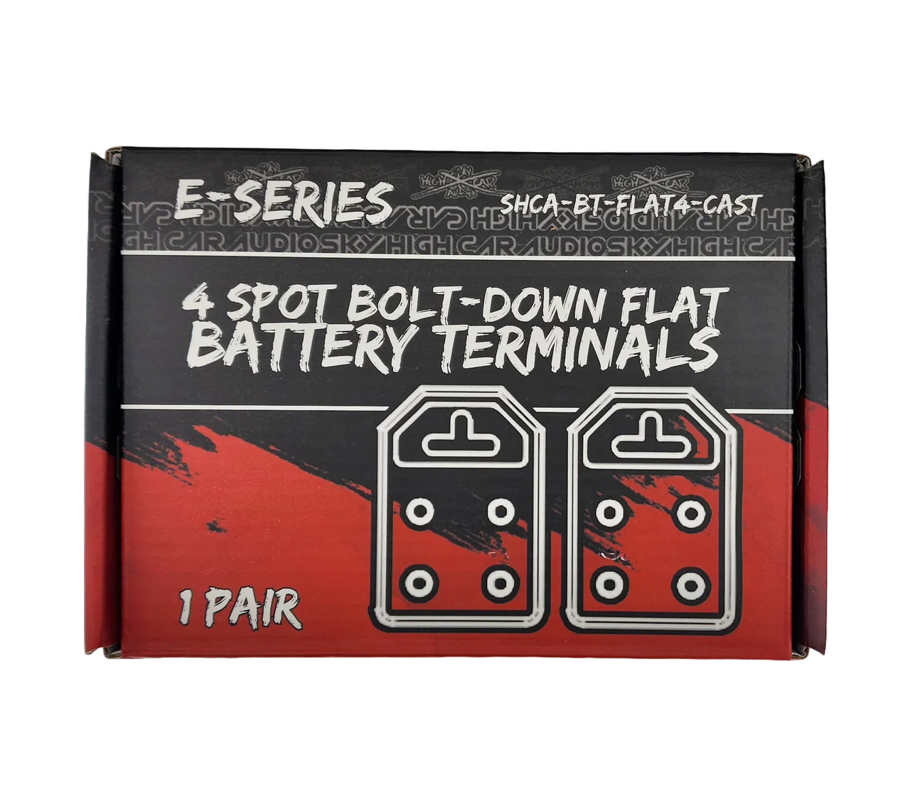 Sky High Car Audio Cast Aluminum Flat 4 Spot Aluminum Battery Terminals