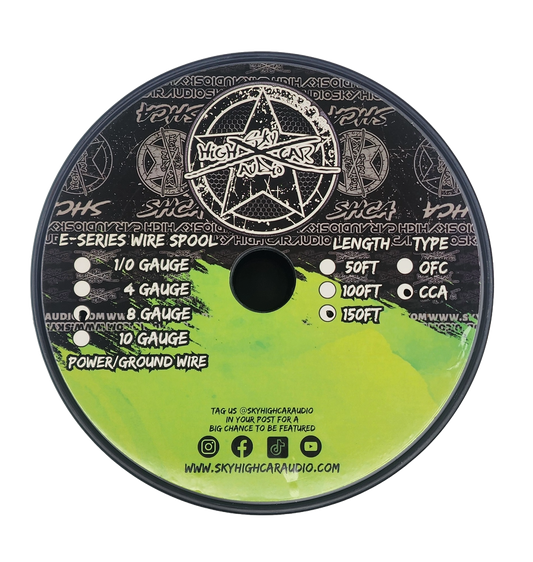 Sky High Car Audio E-Series CCA 8 Gauge - 150ft Spool
