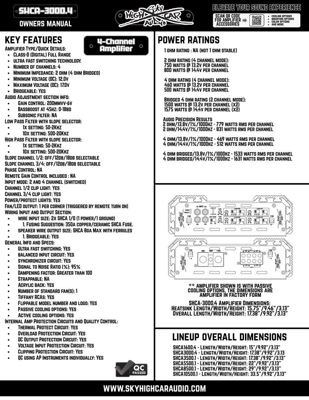 Sky High Car Audio 3000.4 Amplifier