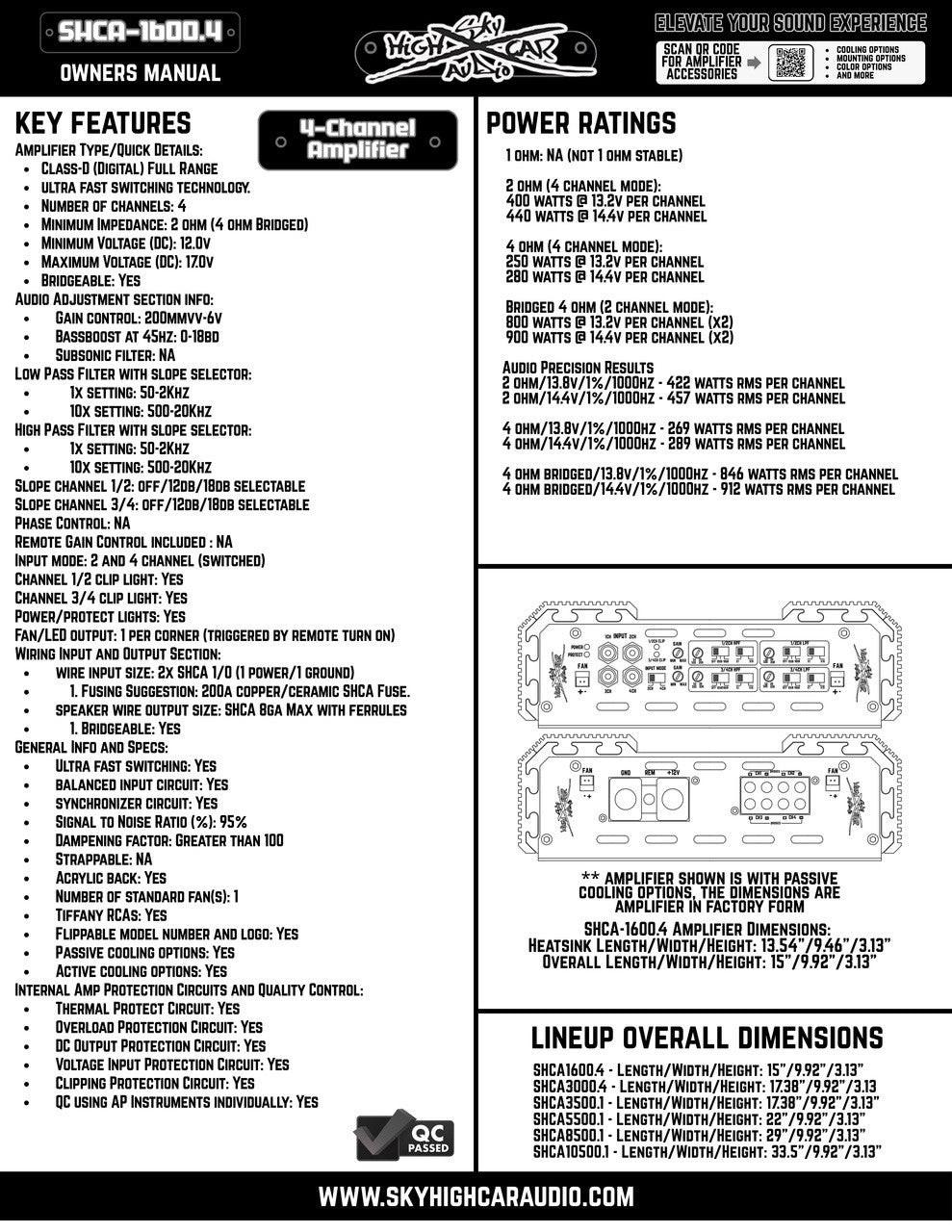 Sky High Car Audio 1600.4 Amplifier