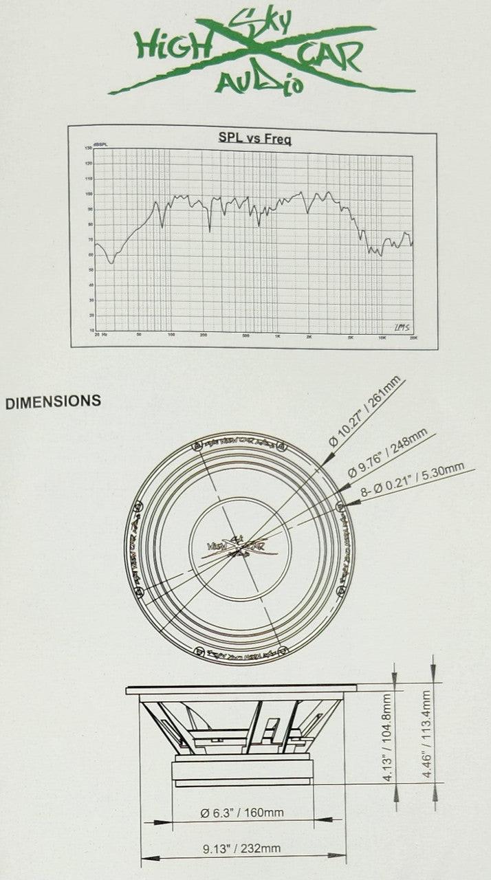 SHCA Pro Audio MB10 10" Midbass Loudspeaker 1000 Watts 8 ohm (Single) - Audio Sellerz