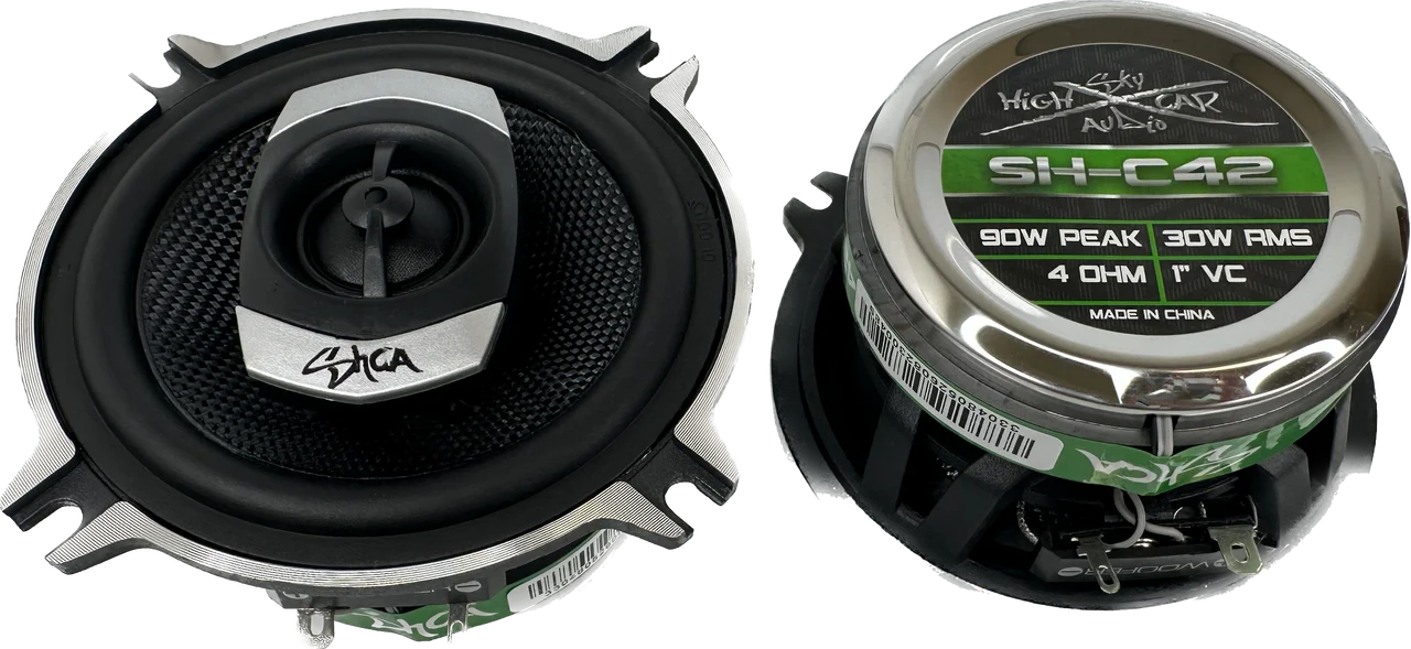 SHCA - C42 4" 2-way Coaxial Speakers (Pair) With Glass Fiber Cone and Pivoting Tweeter