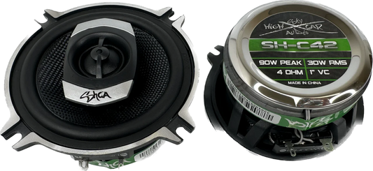 SHCA - C42 4" 2-way Coaxial Speakers (Pair) With Glass Fiber Cone and Pivoting Tweeter