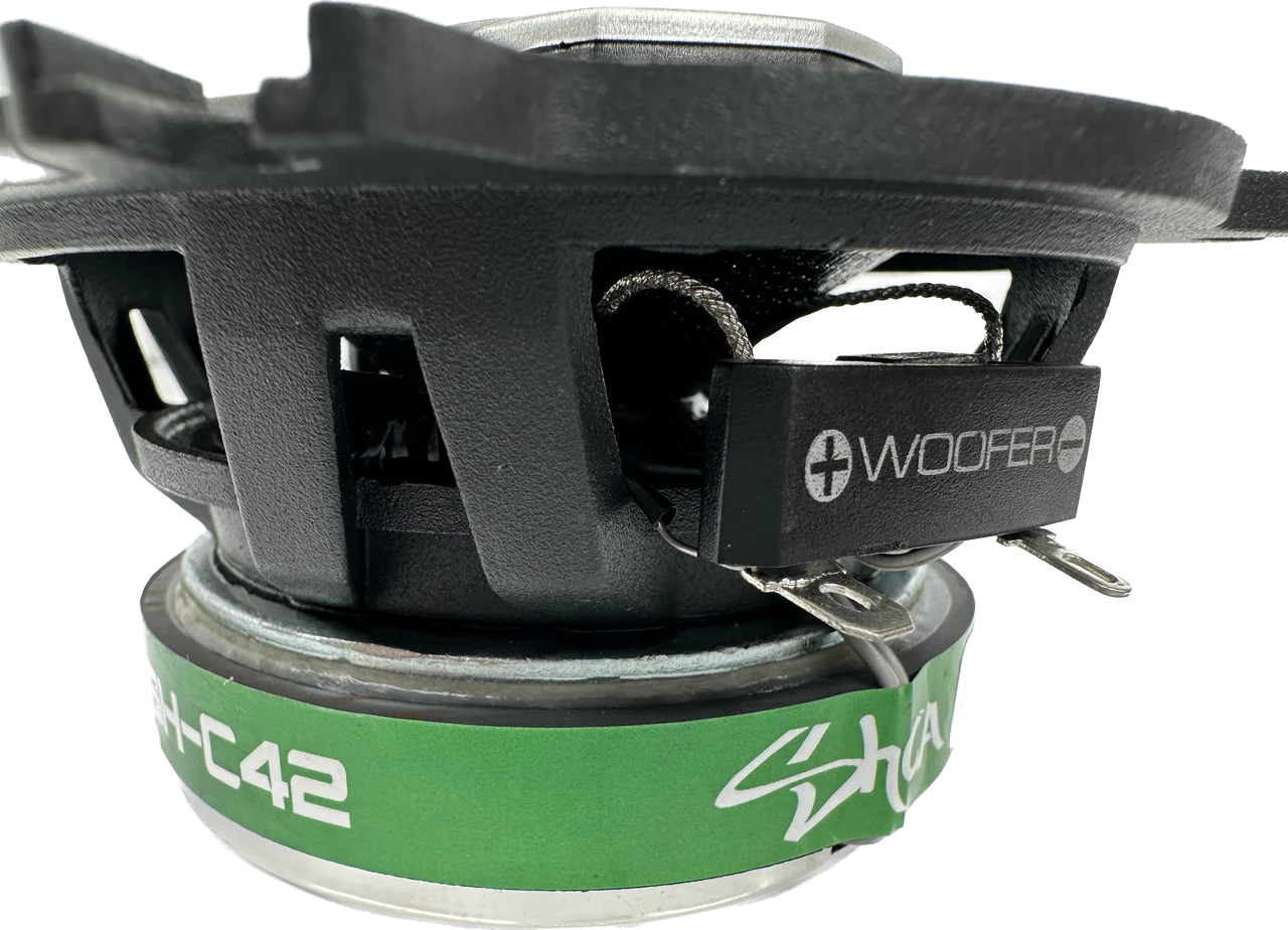 SHCA - C42 4" 2-way Coaxial Speakers (Pair) With Glass Fiber Cone and Pivoting Tweeter