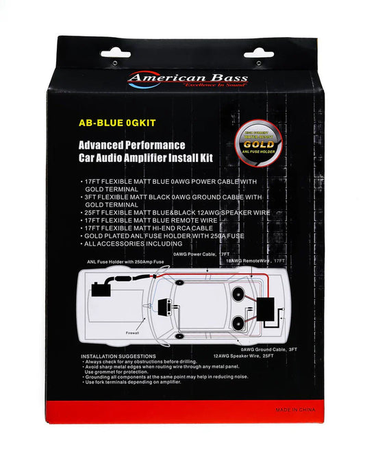American Bass 0 Gauge Amp Kit (CCA)