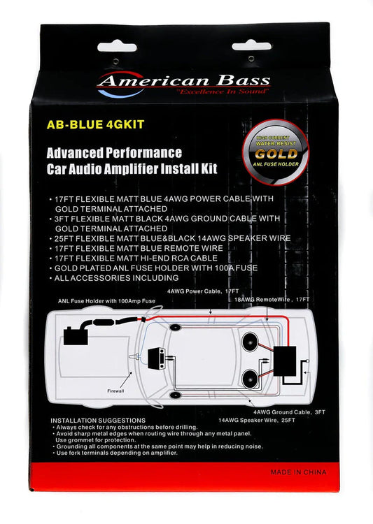 American Bass 4 Gauge Amp Kit (CCA)