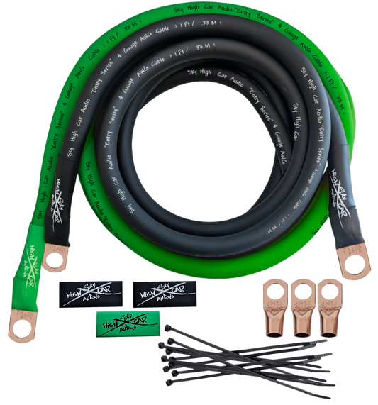 Sky High Car Audio E-Series 4 Gauge CCA Big 3 Upgrade Kit - Audio Sellerz