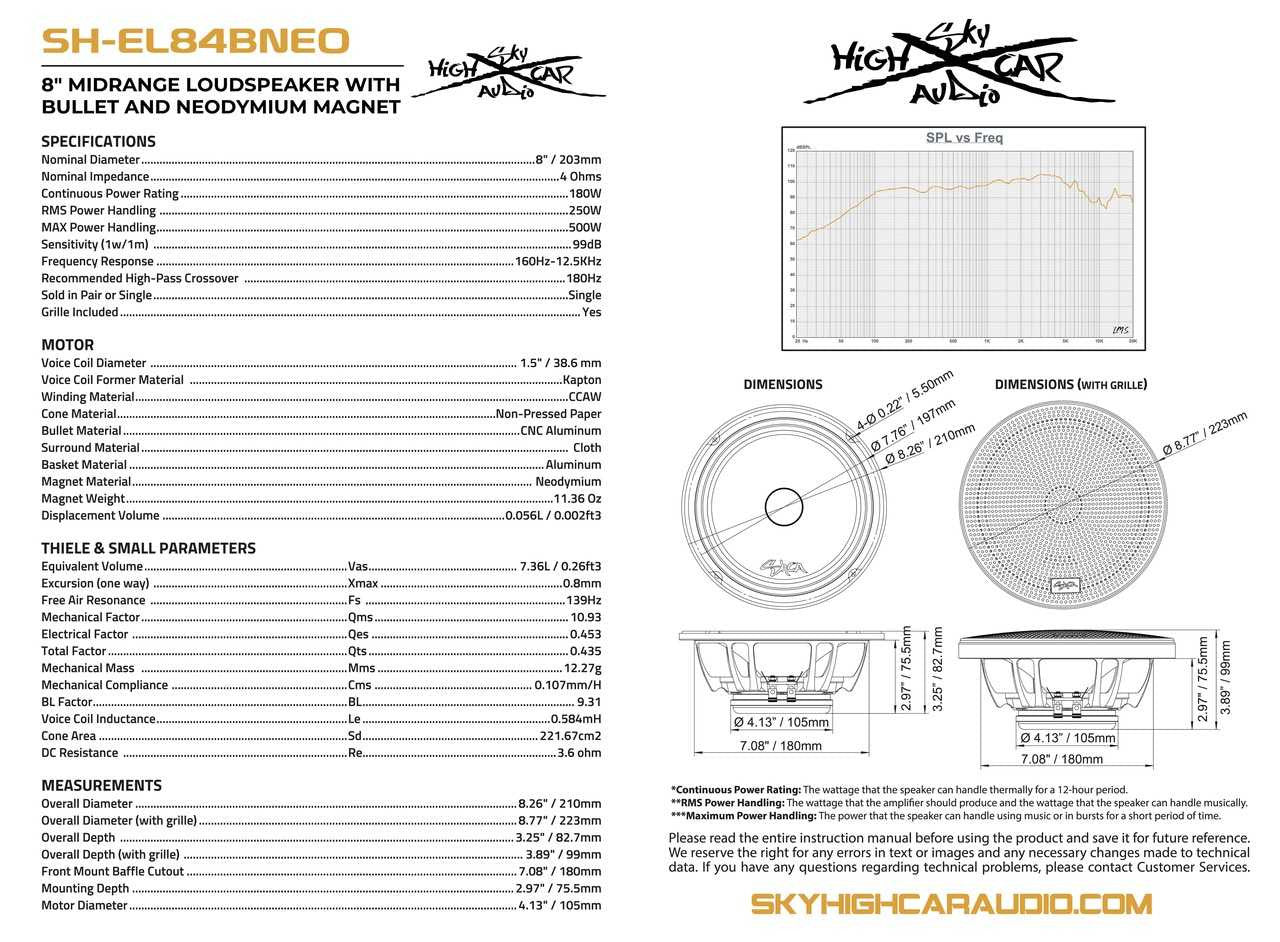 Sky High Car Audio SH-EL84BNEO 8" Neodymium Bullet Midrange Speaker