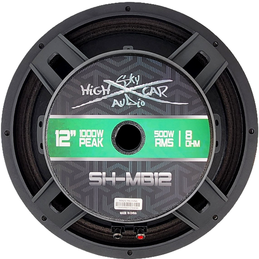 Sky High Car Audio SHCA Pro Audio MB12 – 12" Midbass Loudspeaker 1000 Watts 8 Ohm (Single) - Audio Sellerz