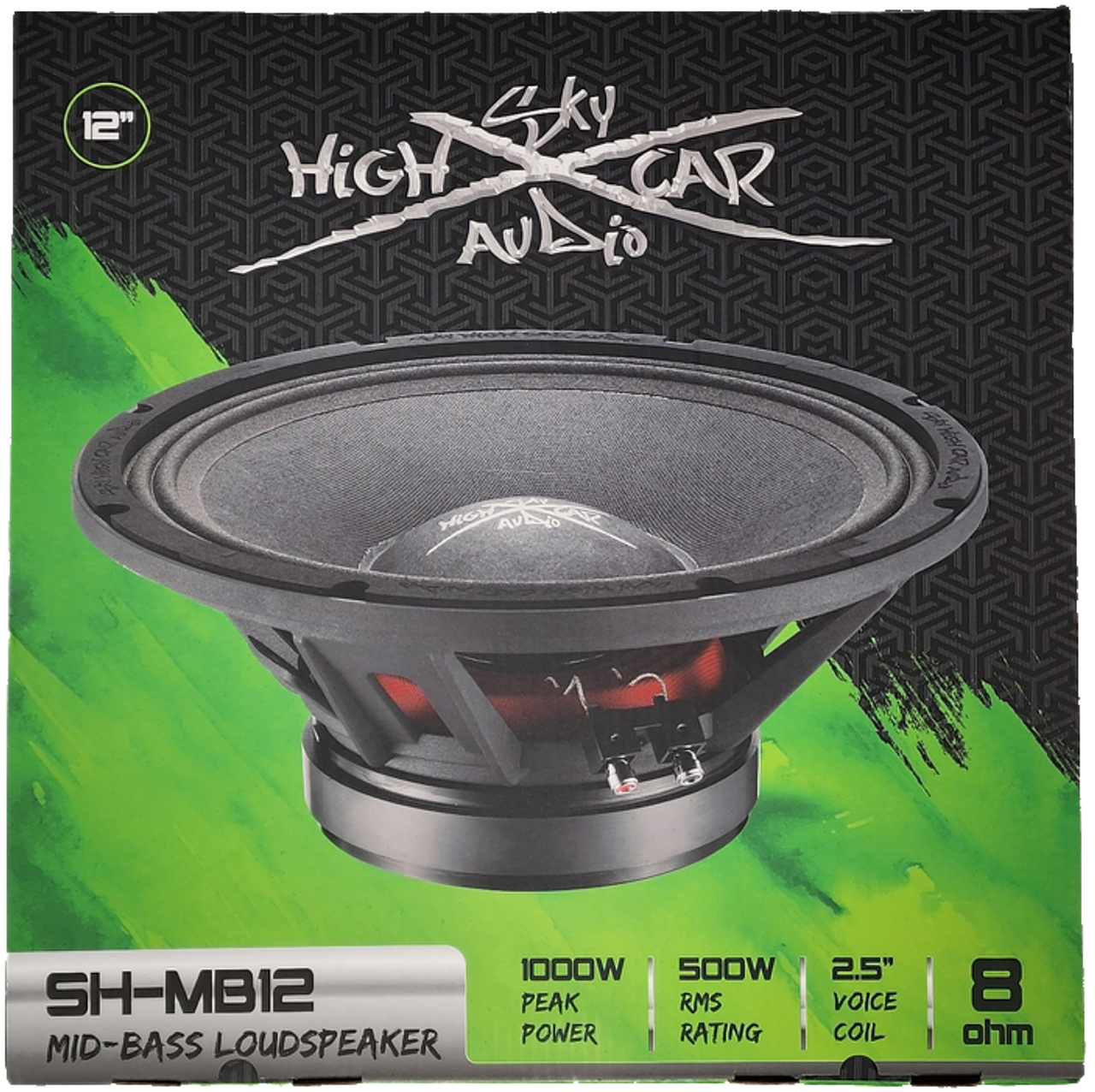 Sky High Car Audio SHCA Pro Audio MB12 – 12" Midbass Loudspeaker 1000 Watts 8 Ohm (Single) - Audio Sellerz