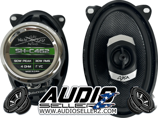 SHCA - C462 4x6" 2-way Coaxial Speakers (Pair) With Glass Fiber Cone and Pivoting Tweeter