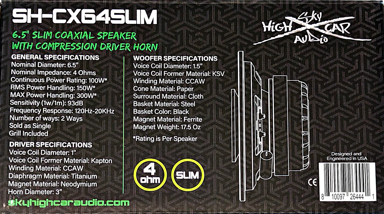 6.5" Slim Coaxial Speaker