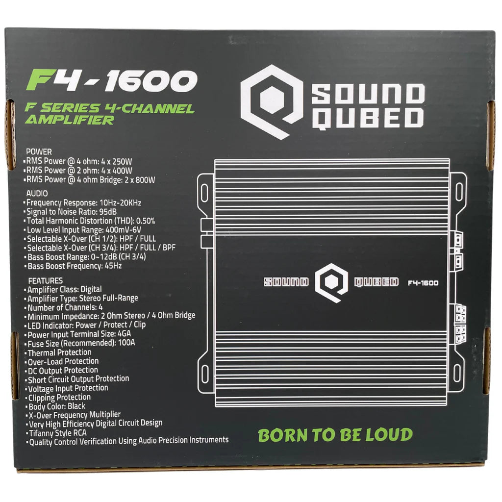 SoundQubed 1600 Watts F4-1600 Full Bridge 4 Channel Amplifier