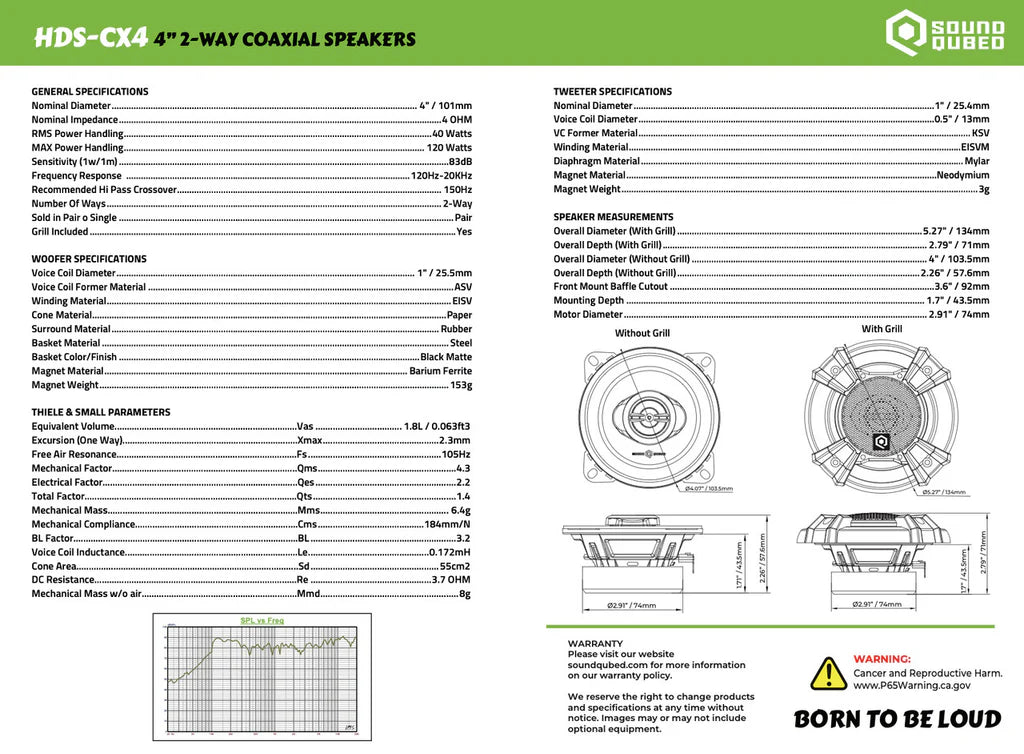 Soundqubed HDS Series 4" Coaxial 2-way Speakers