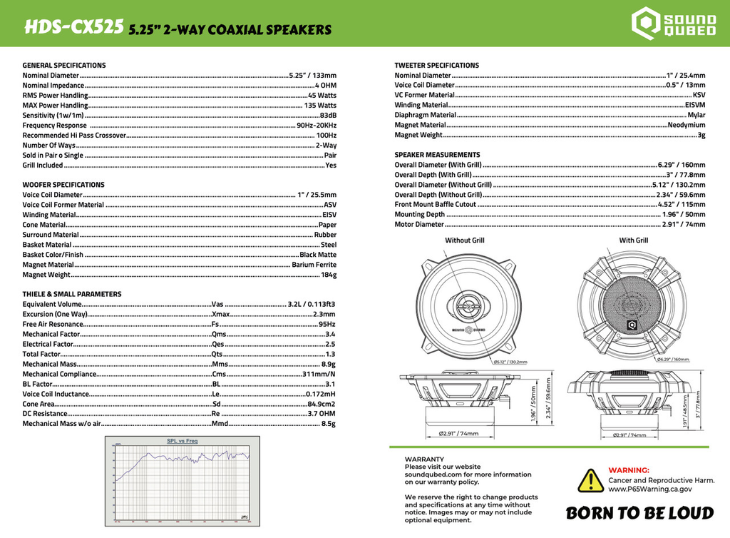 Soundqubed HDS Series 5.25" Coaxial 2-way Speakers