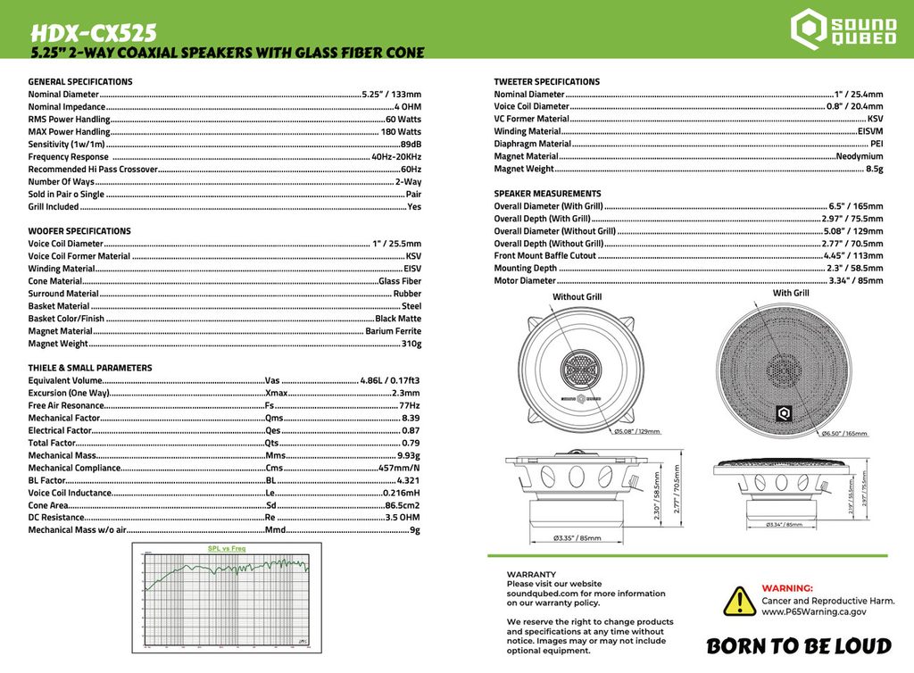 Soundqubed HDX Series 5.25" Coaxial 2-way Speakers